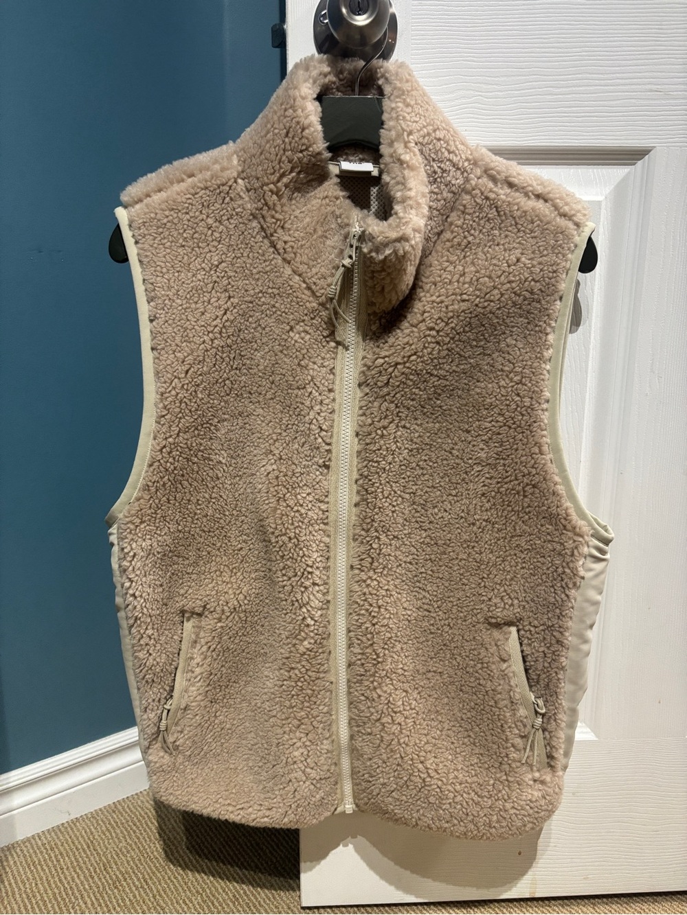 TNA  Beige Sherpa Zip Vest